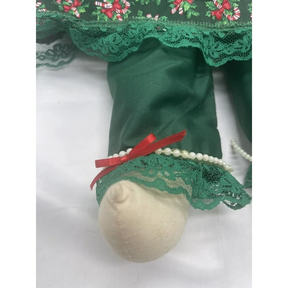 Vintage Bunny Rabbit 26” Handmade Rag Green Clothing Doll Primitive Floppy Ears